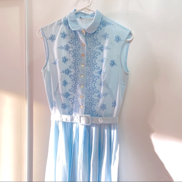 1950’s VINTAGE - L’AIGLON pale blue dress - Picture 1 of 5